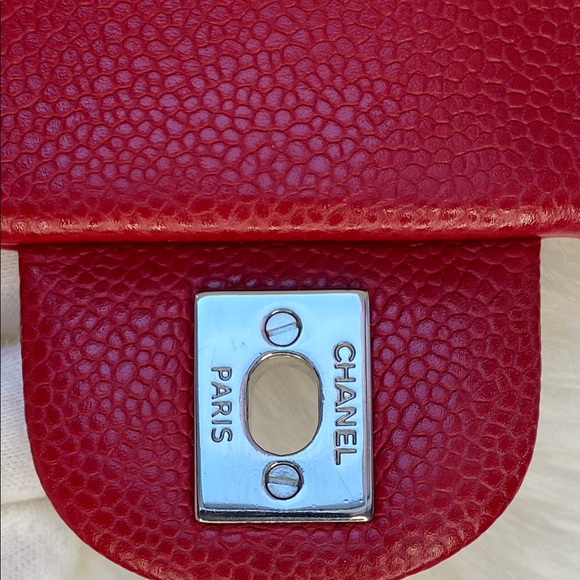 🖤SOLD🖤 Chanel Caviar Red Mini Rectangular Flap - Picture 5 of 7